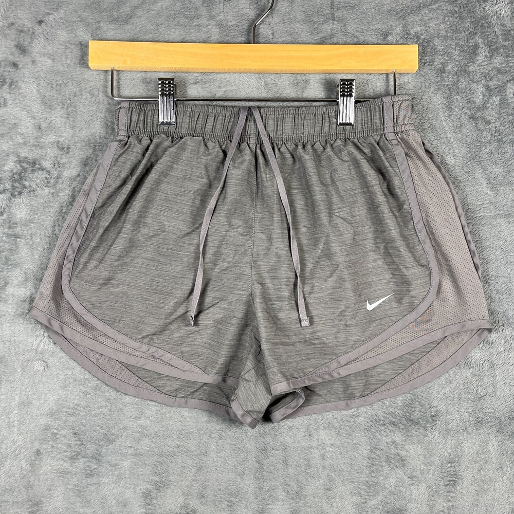 Nike Dri Fit Shorts Womens Small Gray Running Mesh Athletic Workout Drawstring